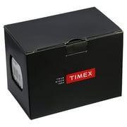 Timex Men's Easy Reader 35mm Day-Date Watch – Silver-Tone Case White Dial with Dark Brown Leather Strap