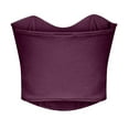 thumbnail image 5 of Wiyuqeen Women's Satin Corset Tube Top Lace Up Back Strapless Bandeau Bustier Crop Tops Solid Going Out Y2K Tank Tops, 5 of 8