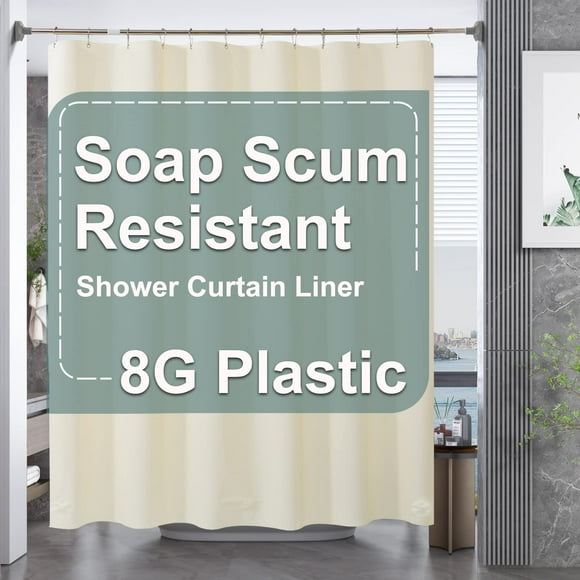 Forro de cortina de ducha AmazerBath EVA 8G resistente color beige