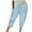 Sky Blue, variant on Dazajoo Drawstring Capris for Women with Pockets Summer Cotton Linen Elastic Waist Pants 2025 Womens Relaxed Fit Solid Color Capris,Sky Blue,M