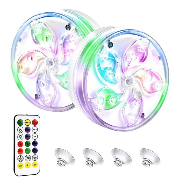 Luz Subacuática Led Luz Sumergible 8 Cm Pétalo Luz Subacuática Luz Regulable Con 10 Colores 3 Modos Rf Control Remoto Alimentado Por Batería Para Piscina Acuario Bañera 4 Piezas Yuarrent HA027542-02