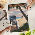 thumbnail image 2 of Lantern Press 1000 Piece Jigsaw Puzzle, Grover Beach, California, Beach Chair, 2 of 5