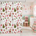 thumbnail image 2 of Manfei Santa Waterproof Shower Curtain 72Wx72L Holiday Bathroom Curtain, Purple Pink, 2 of 5