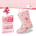 thumbnail image 5 of Toddler Kids Waterproof Light Up Rain Boots Patterns and Glitter Boots with Handles for Girls, Pink Unicorn, Size 10, 5 of 6