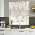 thumbnail image 4 of 2 Pack Valances for Window, Brown Red Spring Floral Short Curtains for Kitchen Bedroom Living Room, Summer Flowers Botanical Elegant Rod Pocket Small Window Treatment Valance Drapes 42 x 12 Inch, 4 of 8