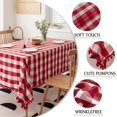 thumbnail image 4 of Flowpartex Christmas Buffalo Plaid Table Cloth for Rectangle Tables with Tassel Red and White Rustic Linen Textured Farmhouse Burlap Table Cover for Kitchen Dining Tabletop Decoration,84"Lx 60"W, 4 of 5