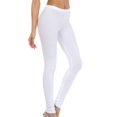 thumbnail image 3 of Sakkas Cotton Blend Solid Color Footless Stretch Leggings - Made in USA - Solid White - X-Large, 3 of 6
