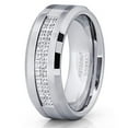 thumbnail image 4 of Men's Tungsten Wedding Band - Silver Tungsten Ring - 8mm - Tungsten Ring (13), 4 of 4