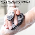 thumbnail image 4 of Food-Grade Soft Silicone Body Scrubber Shower Brush Handheld Cleansing Skin Brush, with Exfoliating Net Sponge Case (Black Brush), 4 of 7