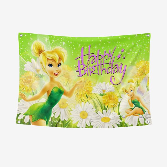 Tinker Bell 3.28*4.92FT/100*150CM Banner Background Backdrop