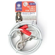 American Kennel Club 20ft Heavy Duty Tie-Out Cable for Small Dogs Up to 200lb, Reflective Vynil, Tested Steel Wire Tie with Metal Buckles