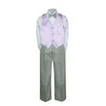thumbnail image 2 of 4PC Shirt Gray Pants Satin Vest Set Baby Boy Toddler Kid Formal Party Suit Sm-7, 2 of 3
