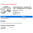 thumbnail image 2 of Spark Plug Wire Set - Compatible with 1987 - 1993 BMW 325i 2.5L 6-Cylinder 1988 1989 1990 1991 1992, 2 of 2