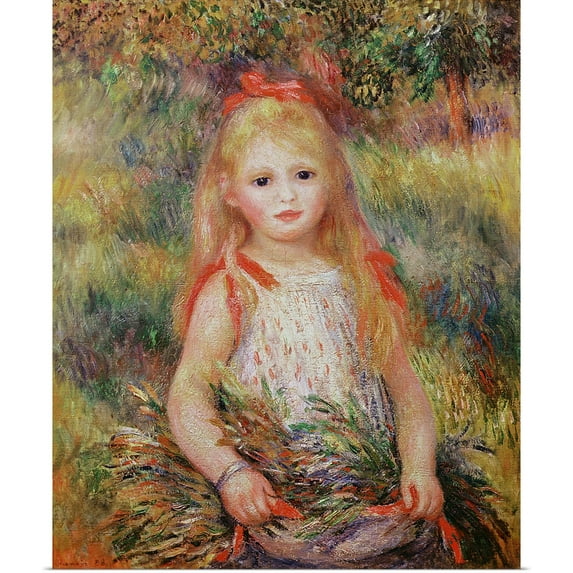 Great BIG Canvas | Rolled Pierre Auguste Renoir Poster Print entitled Little Girl Carrying Flowers, or The Little Gleaner, 1888
