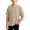 Khaki, variant on OGLCCG Boys Waffle Henley Shirts Short Sleeve Button up Crewneck T-Shirts Summer Solid Color Knit Basic Tees Tops for Kids 4-14 Years
