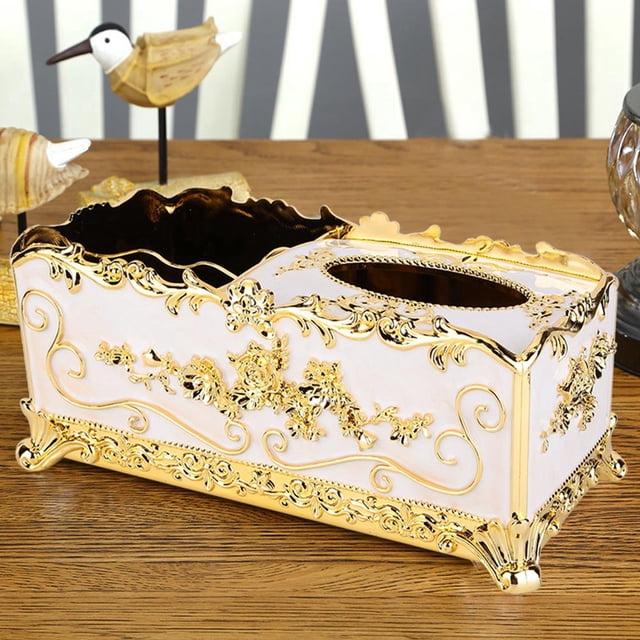 Soporte para caja de pañuelos, caja de pañuelos de metal exquisita europea, soporte para caja de pañuelos, diseño elevado