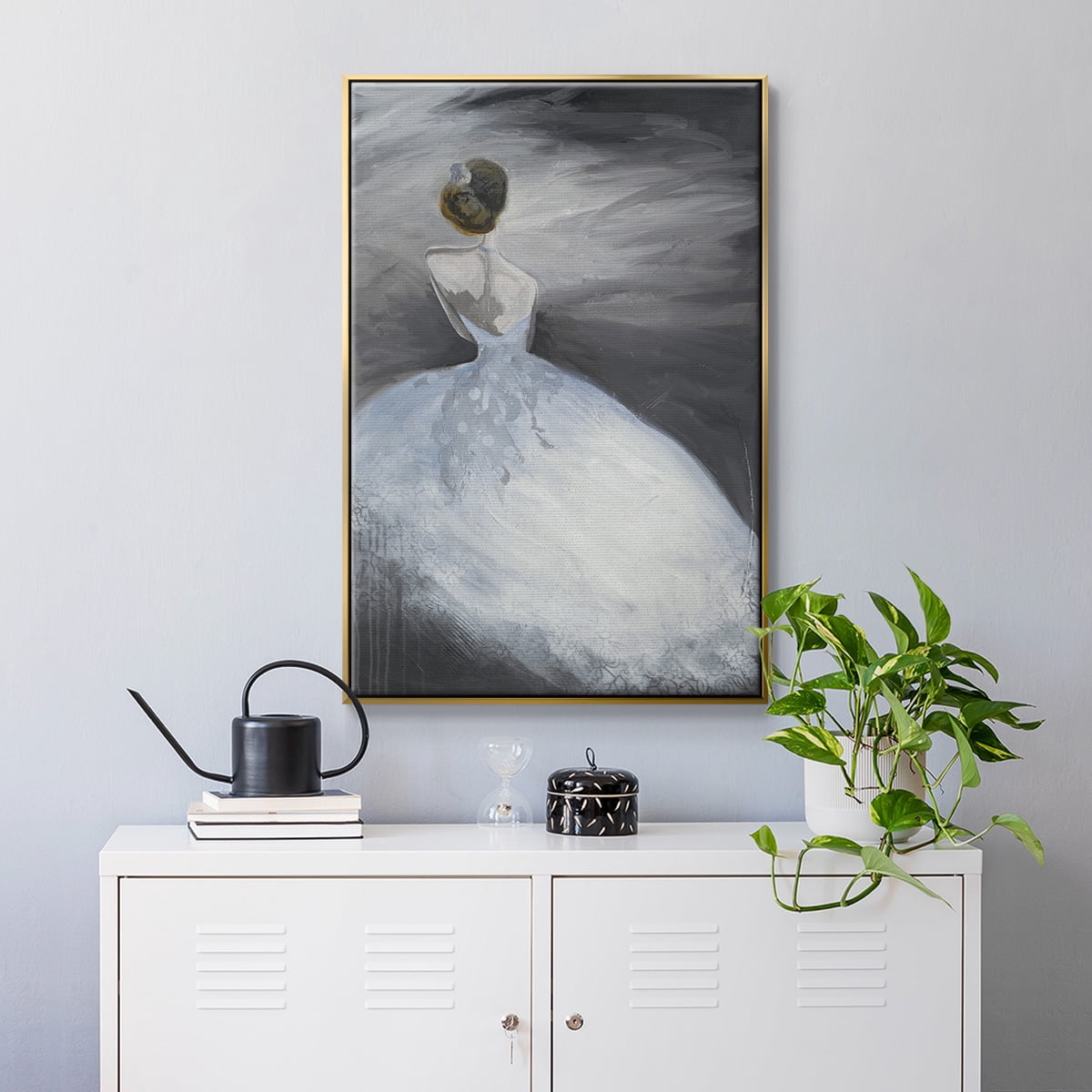 Off in the Distance Framed Premium Gallery Wrapped Canvas - Ready to Hang - 25 x 37 - Gold Floating Frame