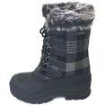 thumbnail image 2 of Women's Winter Snow Boots Flannel Plaid Faux Fur Insulated Lace up Shoes, 2 of 4