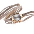 thumbnail image 1 of Reloj de pulsera con patrón de amor y diamantes de imitación de cuarzo con correa de cuero de PU para mujer a la moda (gris), 1 of 3