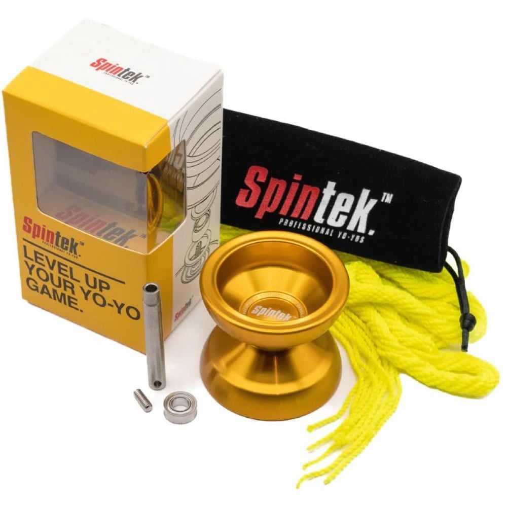 Spintek R1 Pro Yo-Yo - Responsive YoYo with Unresponsive Bearing Kit Included (Gold)
