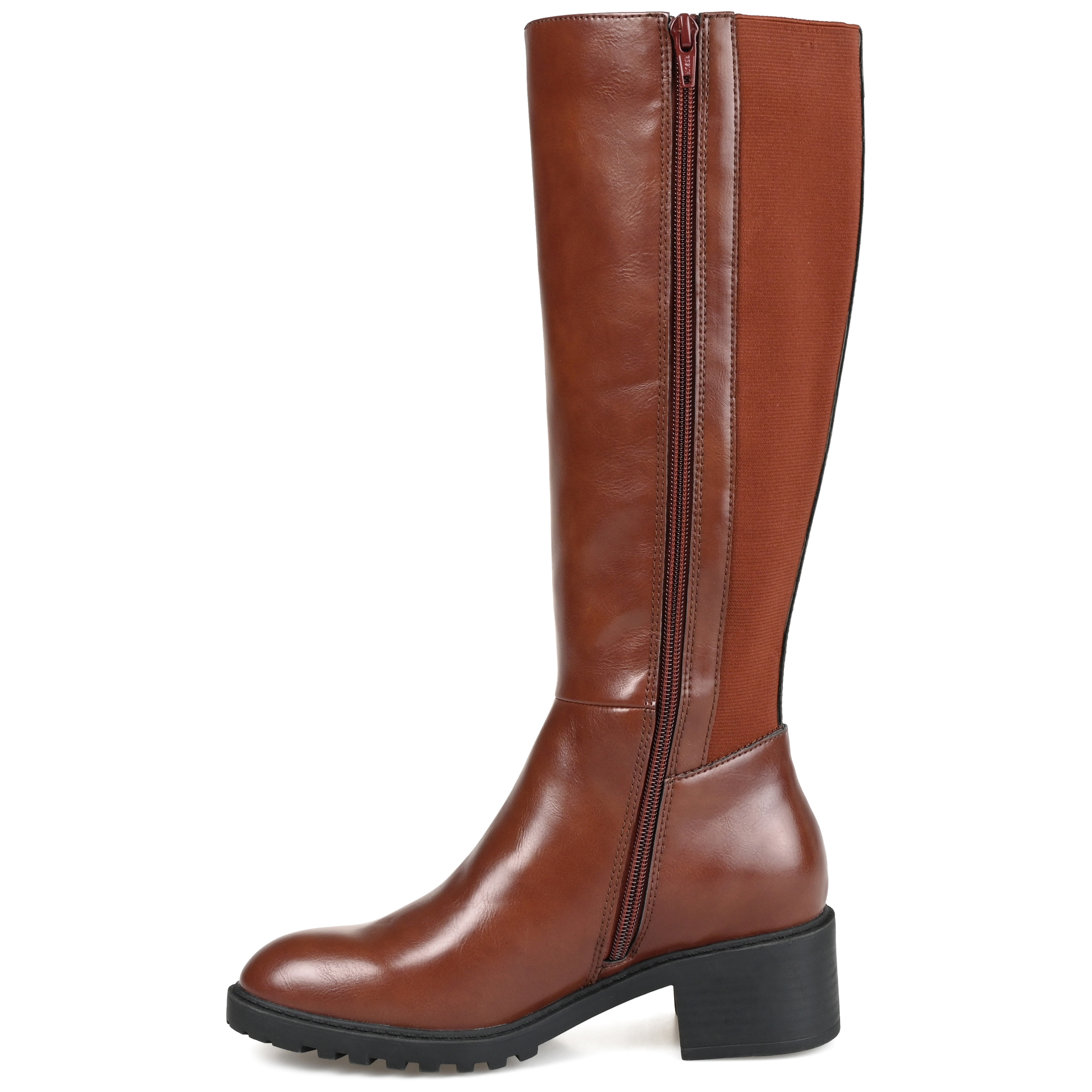 Journee Womens Morgaan Wide Calf Stacked Heel Knee High Boots