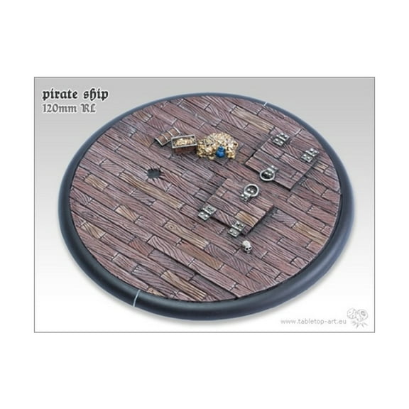 Tabletop Art 120mm Round Base w/Lip - Pirate Ship New