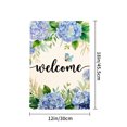 thumbnail image 4 of Amhnf Floral Welcome Garden Flag With Blue Hydrangeas And Butterfly For Home Outdoor Garden Yard Decor 12x18 inch, 4 of 5