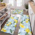 thumbnail image 2 of Yellow Lemon Fruit Flowers BlueWhite Pattern Kitchen Rugs Sets Of 3,Kitchen Runner Rugs Non Skid Washable,Decorative Kitchen Floor Mats for Kitchen,Sink,Laundry,17"x30"+ 17"x47" + 17"x59", 2 of 6