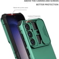 thumbnail image 5 of for Samsung Galaxy S23 FE 5G Case with Slide Camera Cover, Armour Rugged Silicone TPU Bumper Tough PC Cover S23 FE with Kickstand, Military Shockproof Protective Phone Case for Samsung S23 FE Green, 5 of 14