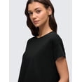 thumbnail image 4 of CRZ YOGA Women's Pima Cotton Workout Short Sleeve Shirts Loose Athletic Crop Tops Casual T-Shirt, 4 of 6
