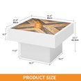 thumbnail image 4 of Craftian Farmhouse LED Coffee Tables Square Center Table with Storage for Living Room, White, 4 of 8