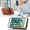 thumbnail image 5 of Crossbody for iPhone 7 / 8 / SE 2022 & 2020 Phone Case for Women, Wallet Case with Credit Card Holder Shoulder Strap & Wrist Lanyard Shockproof Purse Back Flip 360 Ring Holder Kickstand Case,Brown, 5 of 9