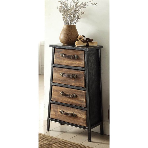 4 Drawer Chest In Black And Gray Walmart Com Walmart Com