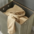 thumbnail image 5 of Collapsible Folding Corduroy Low Profile Laundry Hamper Storage - Taupe Gray, 5 of 11