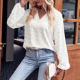 thumbnail image 4 of Camisetas casuales para mujer Top Jersey ligero Camisas jacquard Camisas elegantes para ir al trabajo, 4 of 9
