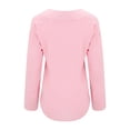 thumbnail image 5 of Tiqkatyck Women Summer Tops, Womens Long Sleeve Cotton Linen Blouse Loose Fit Casual V Neck Tops, Summer Tops for Women, Shirts for Women Pink L, 5 of 9
