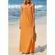thumbnail image 5 of Vestido de verano PRETTYGARDEN para mujer 2025 con tiras holgadas, naranja, XXL, 5 of 8