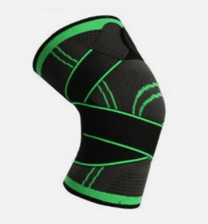 Knee Sleeve Compression Brace Support with Adjustable Wraps – Green – Sport Knee Support for Running, Gym, Joint Stability & Everyday Use