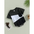 thumbnail image 3 of Coduop Infant Baby Summer Bodysuit Rompers,Short Sleeve Contrast Color Playsuit Jumpsuit, 3 of 8