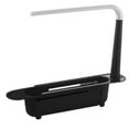 thumbnail image 2 of Oleegame 2PC Shower Soap Dish With Hook Sink Organizer Updated Telescopic Sink Storage Rack Adjustable Telescopic 2 In 1 Sink Organizer Tray With Sponge Holder & Dishcloth Hanger Black, 2 of 5