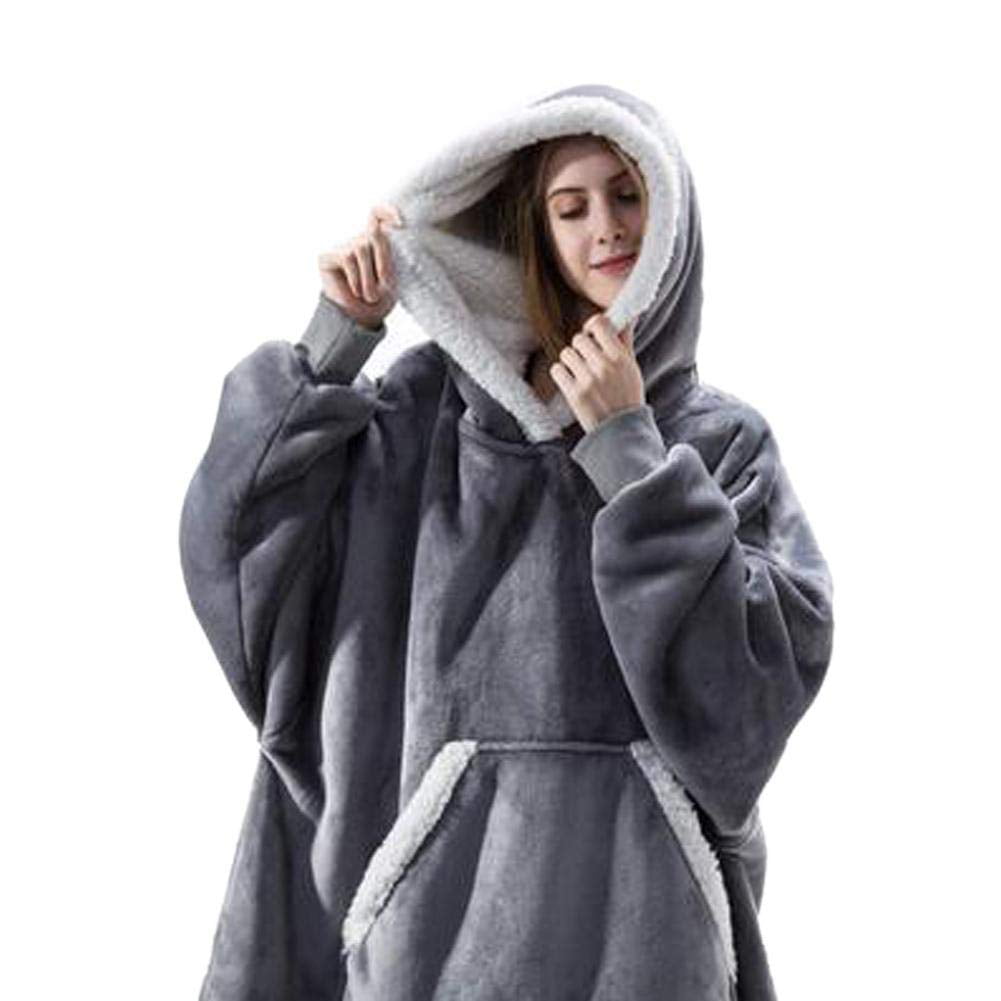 Huggle Hoodie Ultra Plush Blanket Flannel Hoodie Men Women Fleece Warm Coats