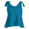 thumbnail image 3 of Terra & Sky Women's Plus Size Knit Tank Top with Tie Shoulder, 3 of 5