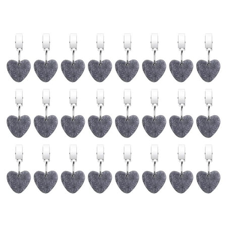 

24pcs Stone Pendant Wedding Tablecloth Weight Heart Shape With Clip Windproof