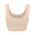 thumbnail image 3 of Tshirt Bras for Women Seamless Wire Free High Support 360 Stretch Longline Sport Bra Push Up Bra Full Coverage Underwear Complexion 32, 3 of 5