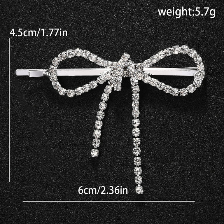 Vorkoi 2PCS Bow Hair Clips Rhinestone Hair Accessories 