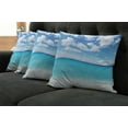 thumbnail image 5 of Ambesonne Tropical Throw Pillow Cover 4 Pack, Hawaiian Seascape, 16", Turquoise White, 5 of 5