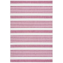 SAFAVIEH Courtyard Patrice Striped Indoor/Outdoor Area Rug, Ivory/Red, 5'3" x 7'7"