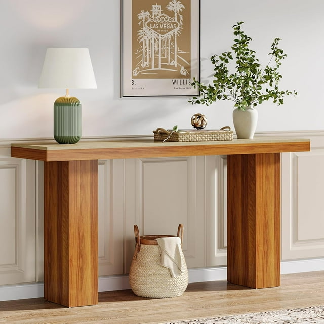 Tribesigns 62.9-Inch Console Table for Entryway, Wood Long Narrow Sofa Table Behind Couch for Living Room, Hallway