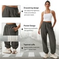 thumbnail image 5 of OQQ Women's loose sports pants autumn casual sports pants waist drawstring with pockets simple sports pants, 5 of 7