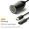 thumbnail image 3 of LingStar 60w-100w Pd Type-c Conversion Power Cord Usb-c To Cigarette Lighter Extension Cable For Gps Fan Dash Cam, 3 of 6